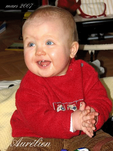 nos cousins Virginie et Simon  ont le bonheur de voir grandir Aur&eacute;lien