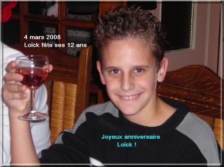 4 mars 2008 Loick a 12 ans