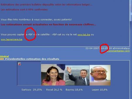 résultats des élections dès 18H