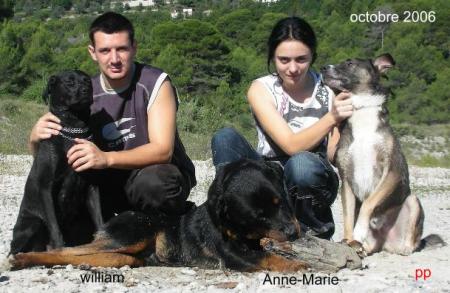 WILLIAM ET ANNE-MARIE et ses 3 chiens..